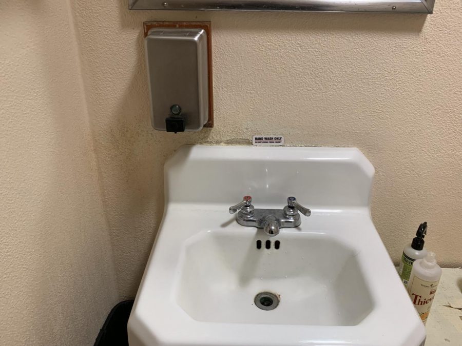 A sink in one of the schools bathrooms.