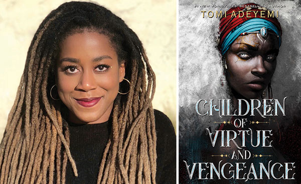 Tomi Adeyami and The Cover of Children of Virtue and Vengeance.