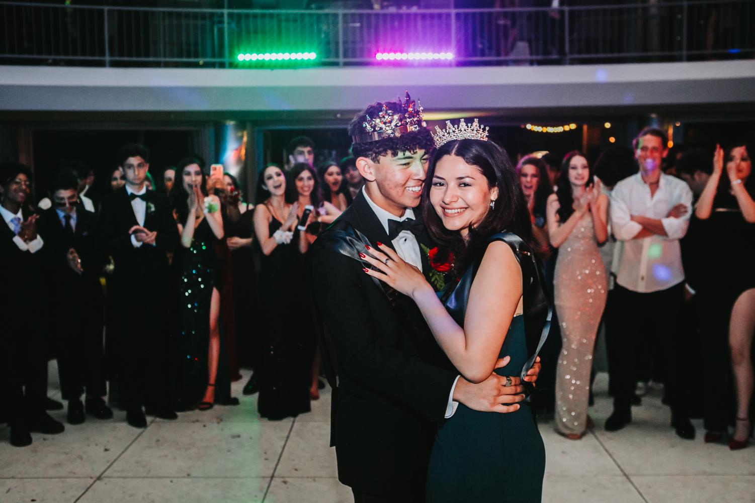 The Prom King and Queen, dancing to the tune of “Can I Have This Dance” from High School Musical.