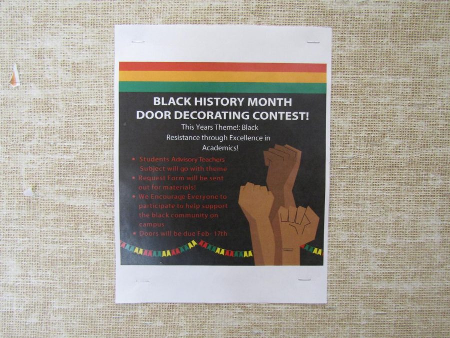 Flyers advertise the BSU Door Decorating Contest