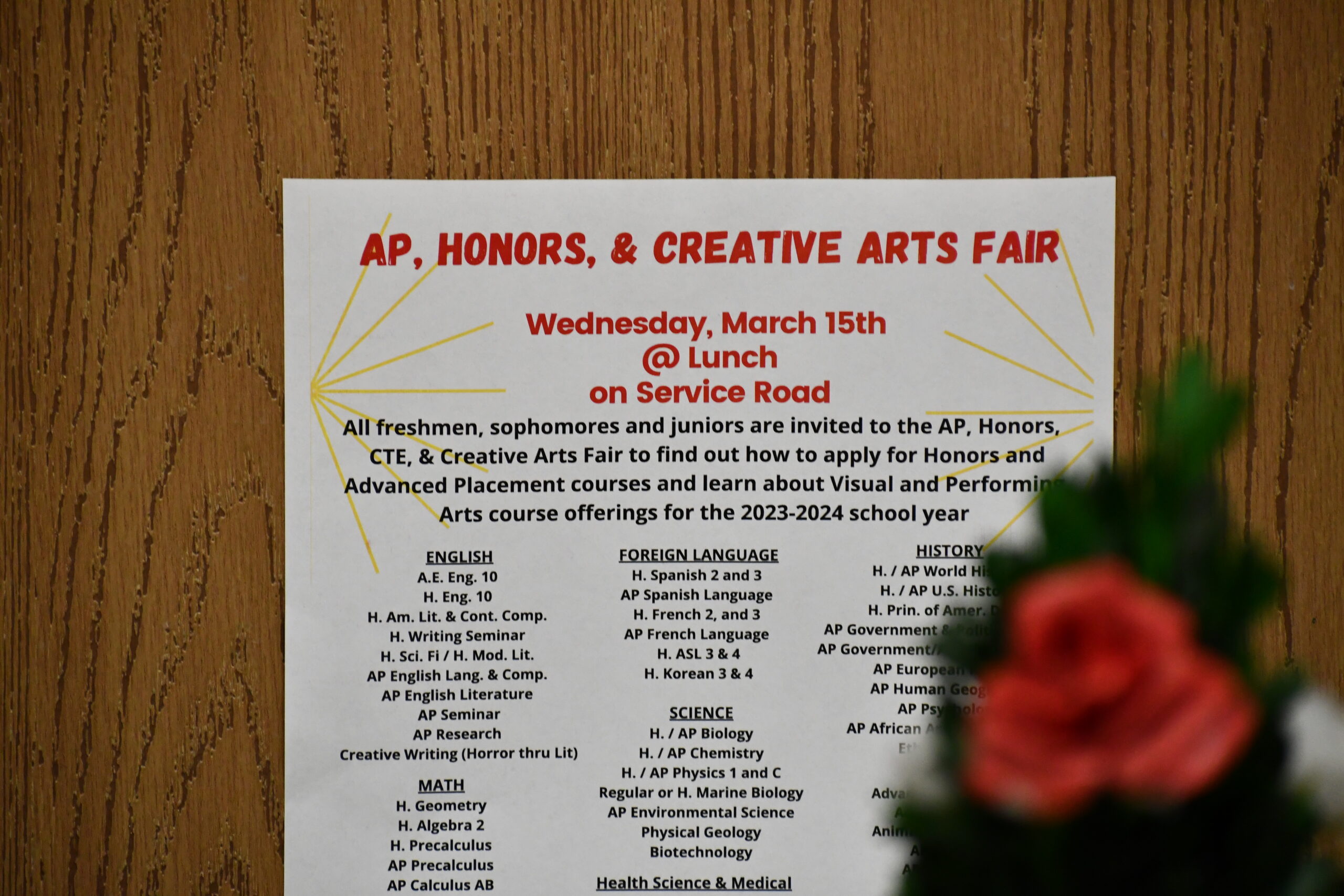 AP, Honors, & Creative Arts Fair Flyer