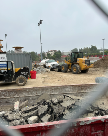 construction on the football field