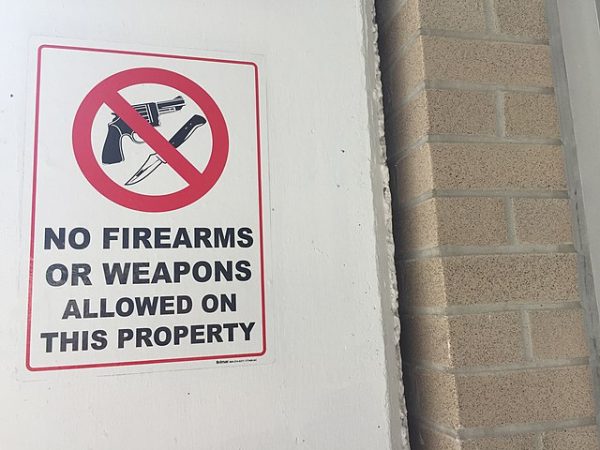 No Weapons sign