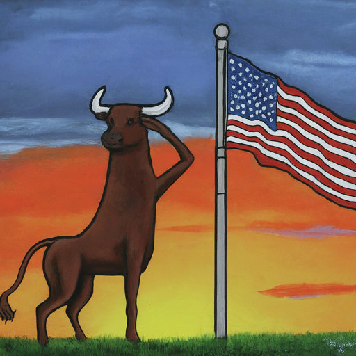 A Bull salutes the flag